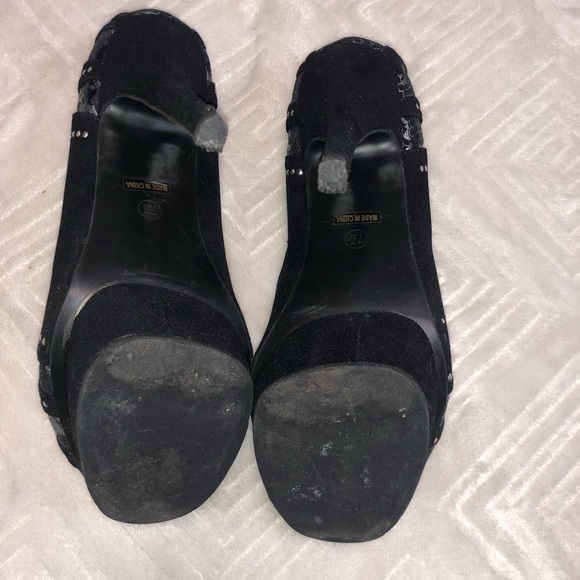 COPY - Black Suede Heels - Picture 3 of 6